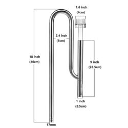 Mufan Stainless Steel Lily Pipe with Skimmer 17mm Dimension