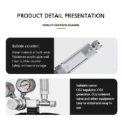 ZRDR CO2 Bubble Counter With Water Injection Connection